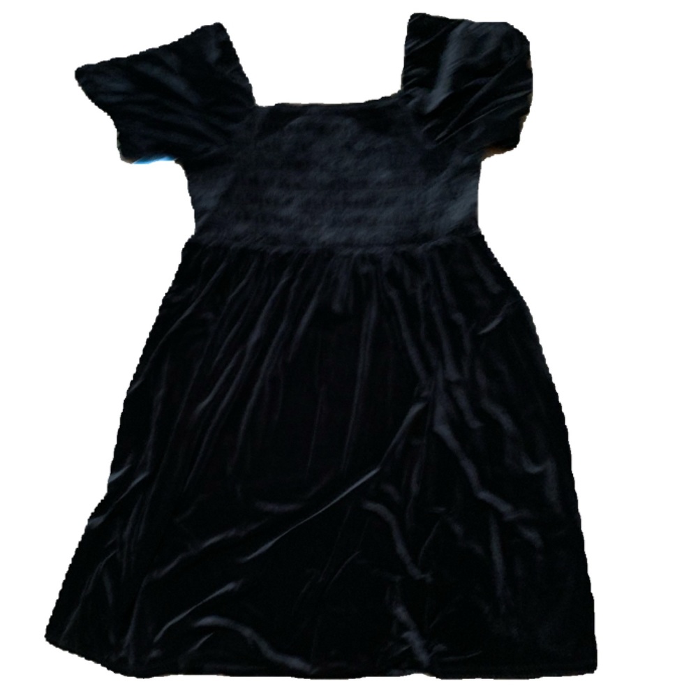 Draper James Velvet Smocked 2 Pockets Puff Sleeve Dress - Black - XXL - NEW